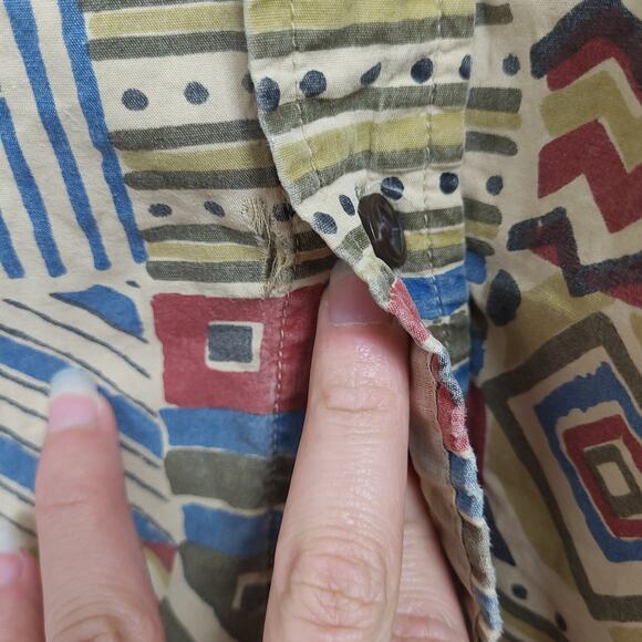 Orvis Mens Button-Up Shirt Large Aztec Southwest AOP Casual Outdoors Cotton - Picture 3 of 10
